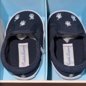 Ralph Lauren Polo Bal Harbor Repeat Navy Baby Shoes with White Accents NIB